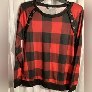 Red & Black Buffalo Plaid Top NWOT Purchase see